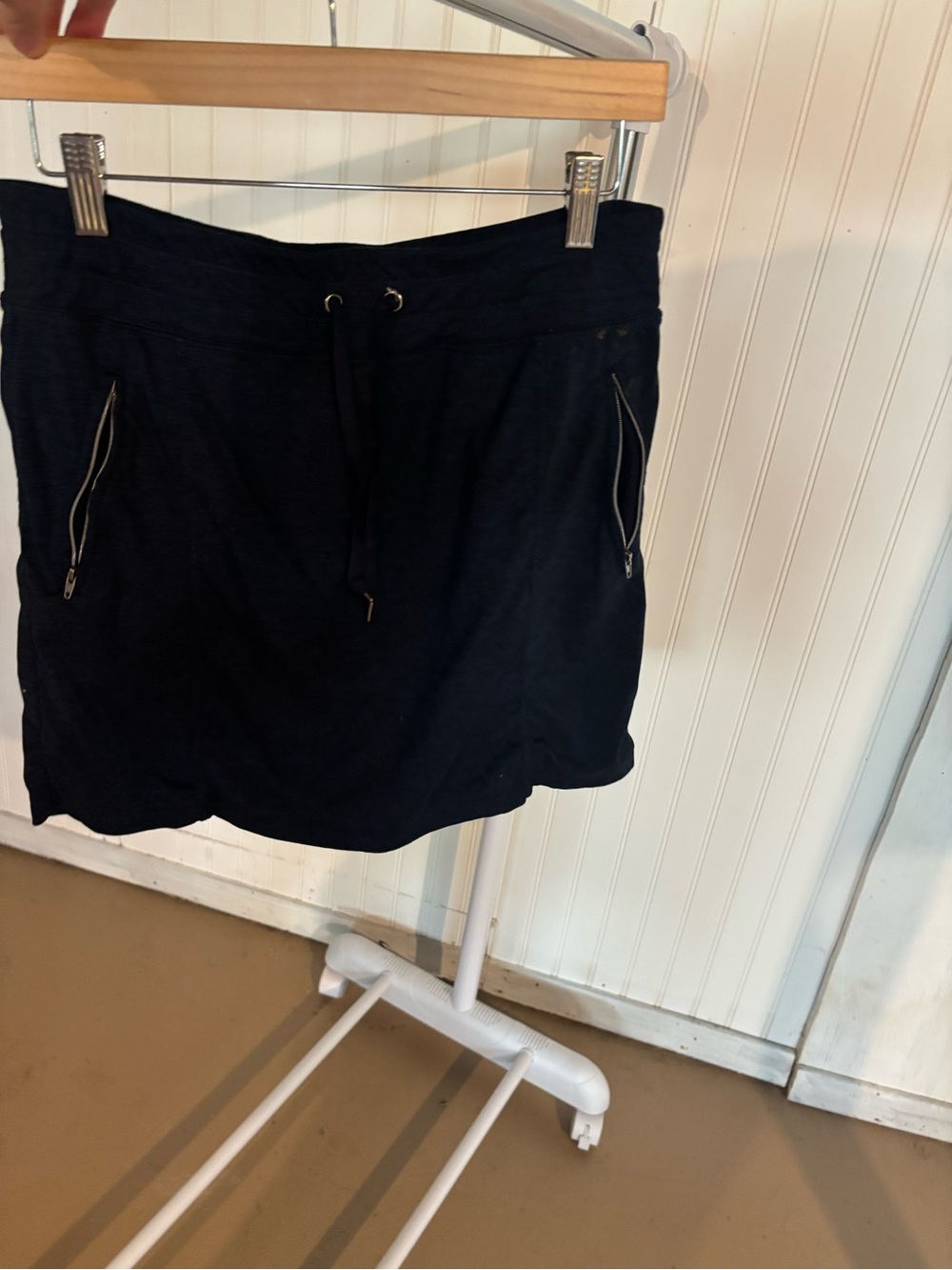 Tangerine Black Drawstring Skort with Zip Pockets